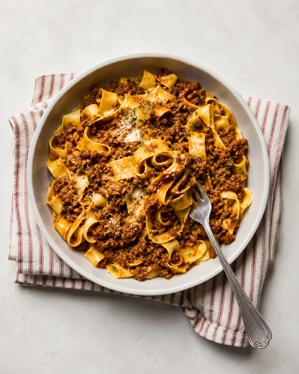 Pasta met zelfgemaakte bolognesesaus