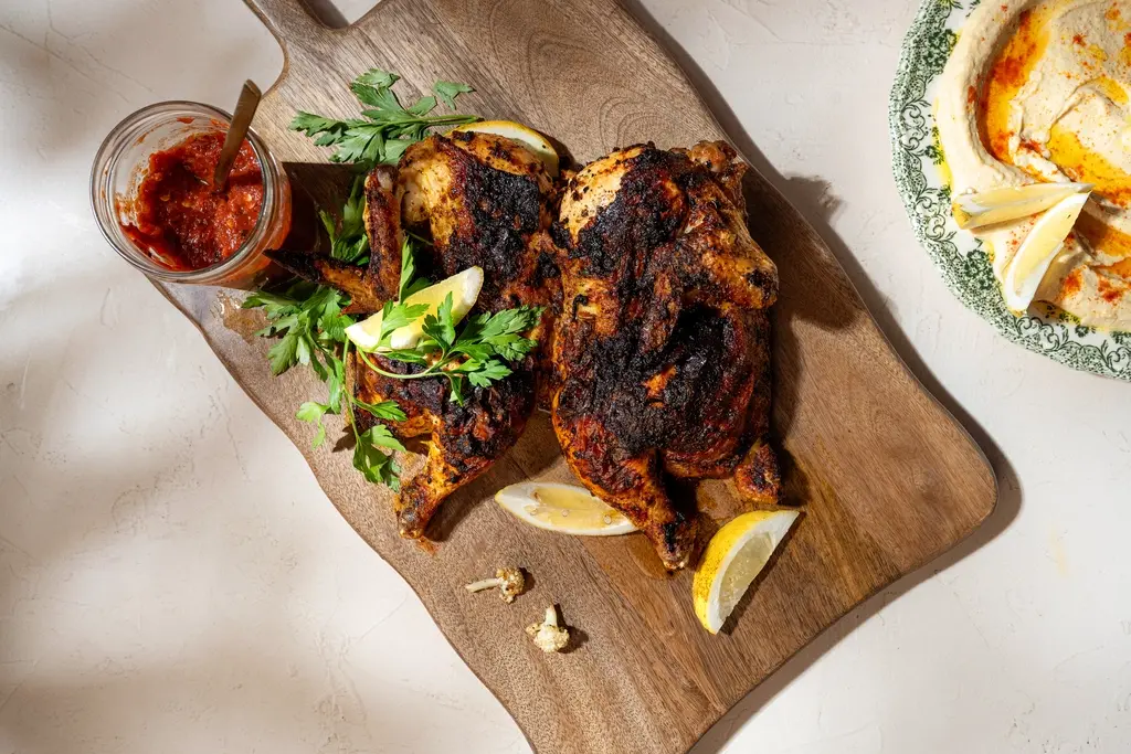 Gevlinderde kip met ras el hanout